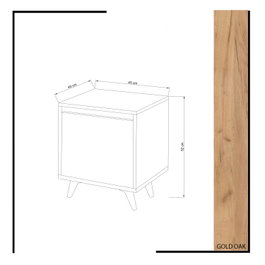 Hanah Home Mesilla de Noche Moderna Elegante Roble y Blanco 45x52x40 cm